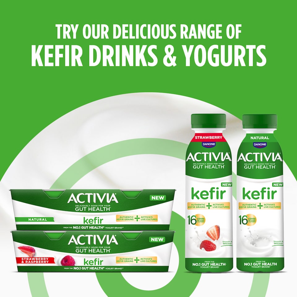 image 1 of Activia Gut Health Kefir - Strawberry & Raspberry 2 x 150g