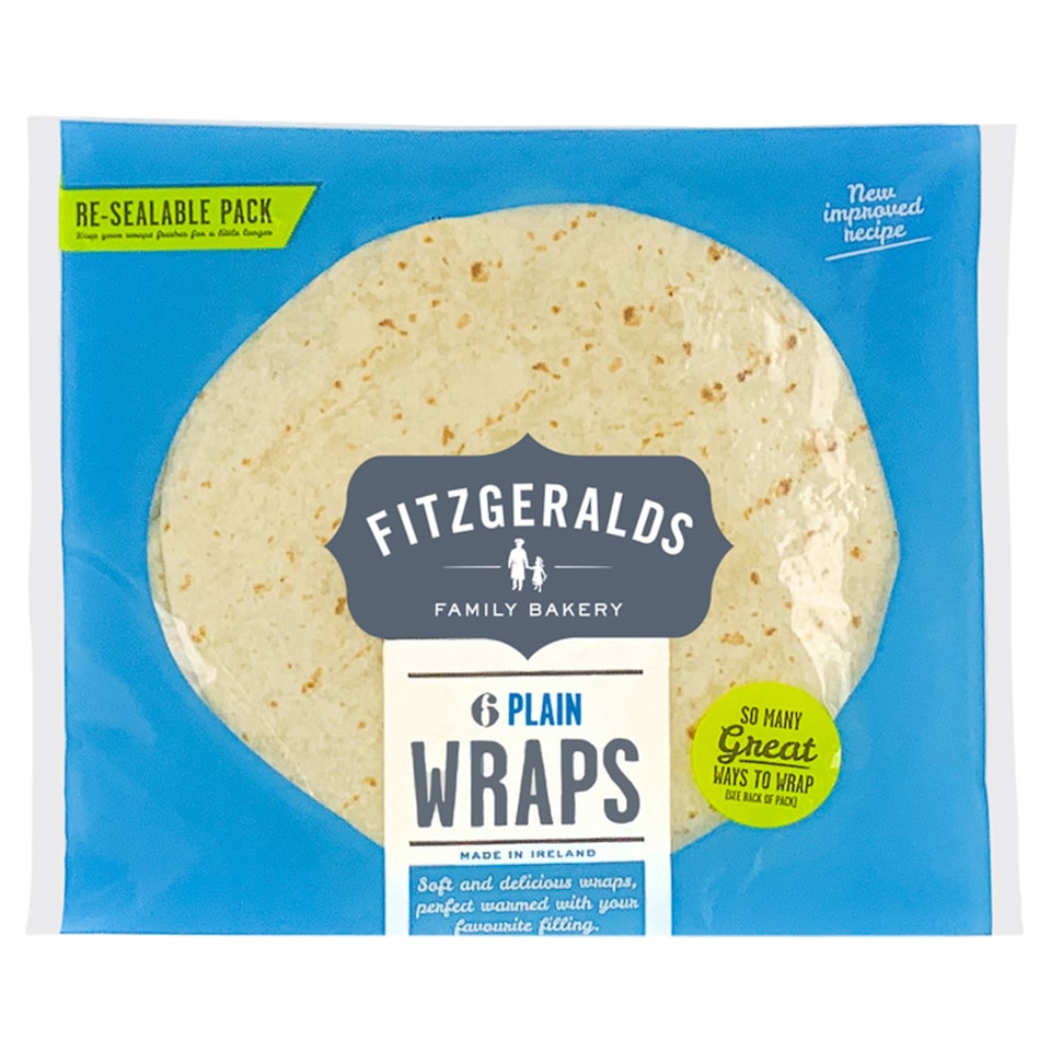 Fitzgeralds 6 Large Plain Wraps 370G