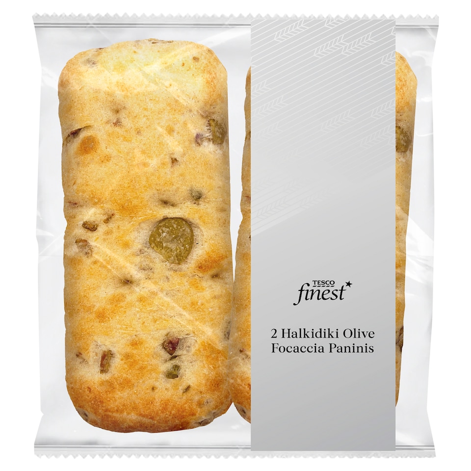 Tesco Finest Halkidiki Olive Focaccia Panini 2 PacK