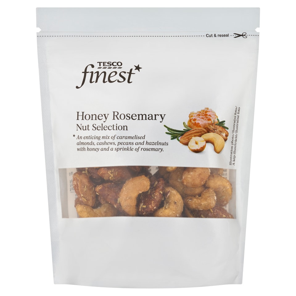 Tesco Finest Směs karamelizovaných skořápkových plodů s medem a rozmarýnem 150g