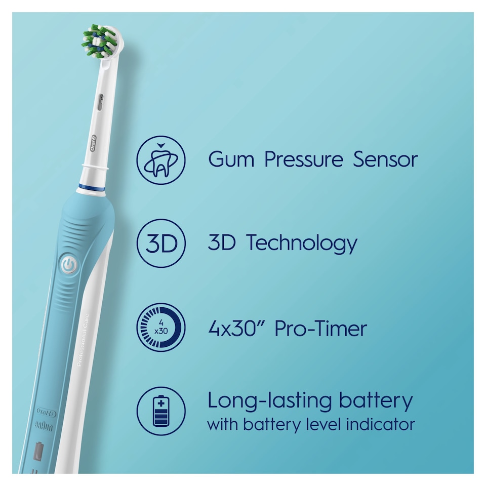 image 1 of Oral-B Pro 1 3D White Blue Electric Toothbrush