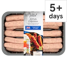 Tesco Finest 20 British Pork Chipolatas 625G