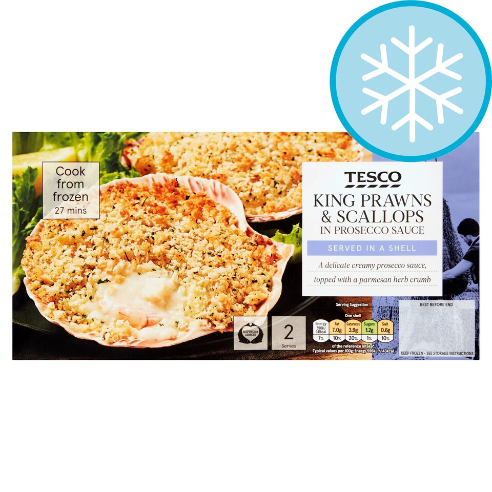 Tesco King Prawn Scallop In Prseco Sauce 220G