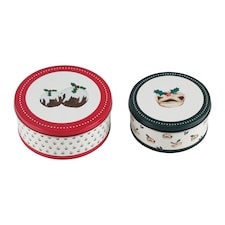 F&F Home Christmas Pudding & Mince Pie Cake Tins