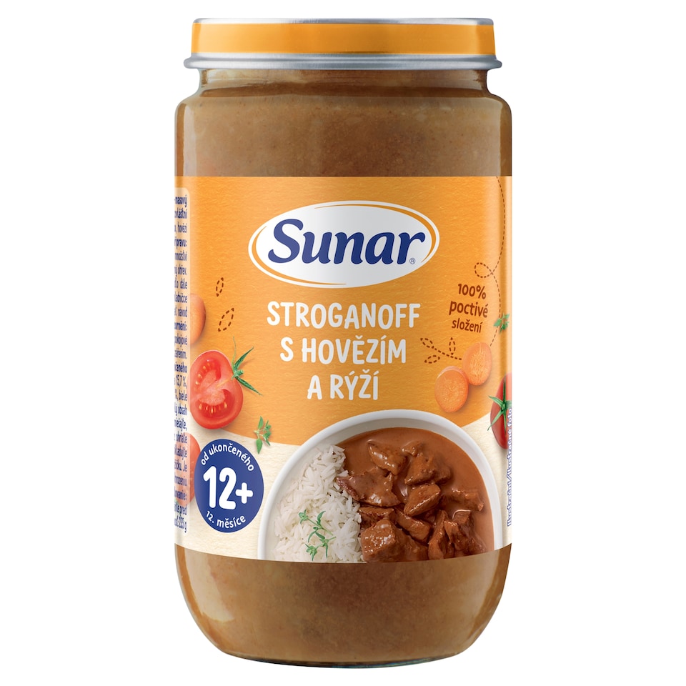 Obrázek 1 pro produkt Sunar příkrm stroganoff s hovězím a rýží 12m+, 235g