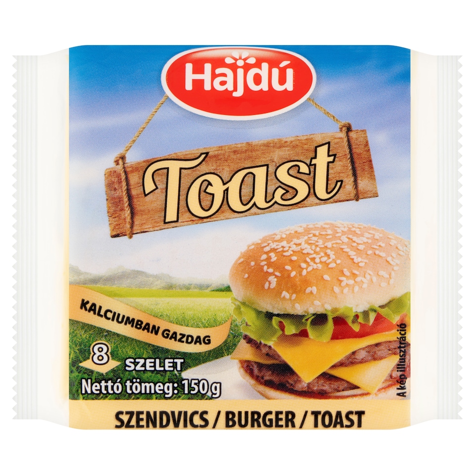 Hajdú Toast félzsíros ömlesztett sajt 8 db 150 g  1. kép