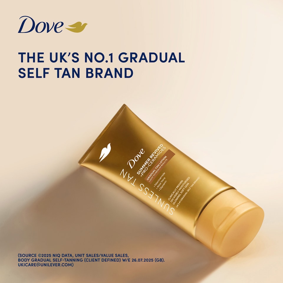 image 1 of Dove Summer Revived Sunless Tan Gradual Tan Lotion Light to Medium 200Ml