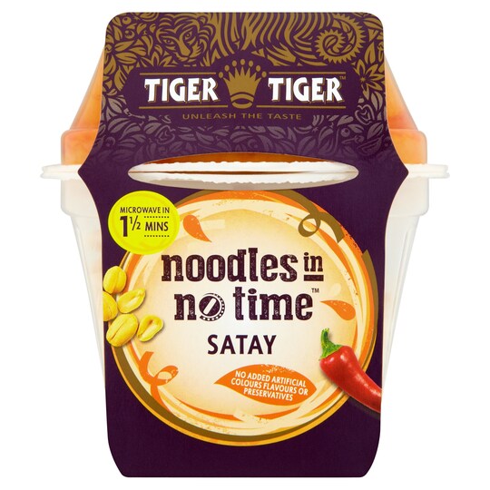 TIGER TIGER NOODLES NO TIME SATAY 300G Tesco Groceries