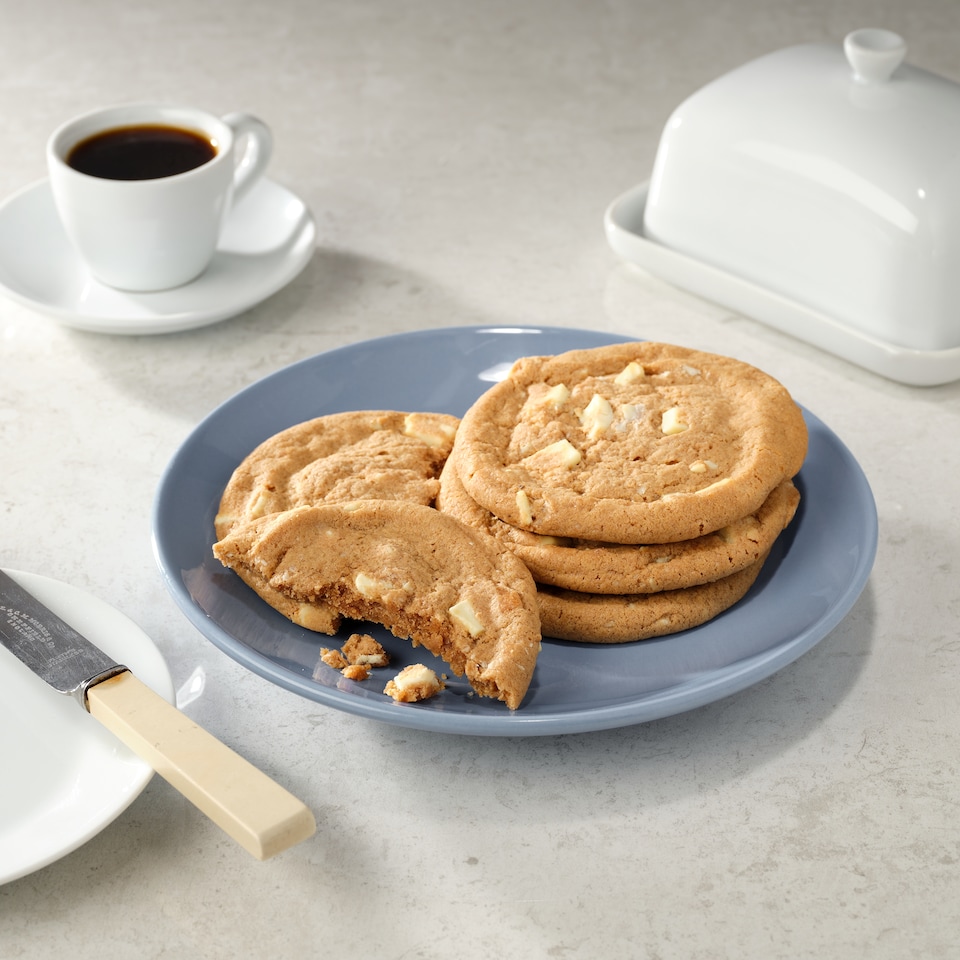 image 1 of Tesco Finest Caramelised Biscuit & Belgian White Chocolate Cookies 4 Pack