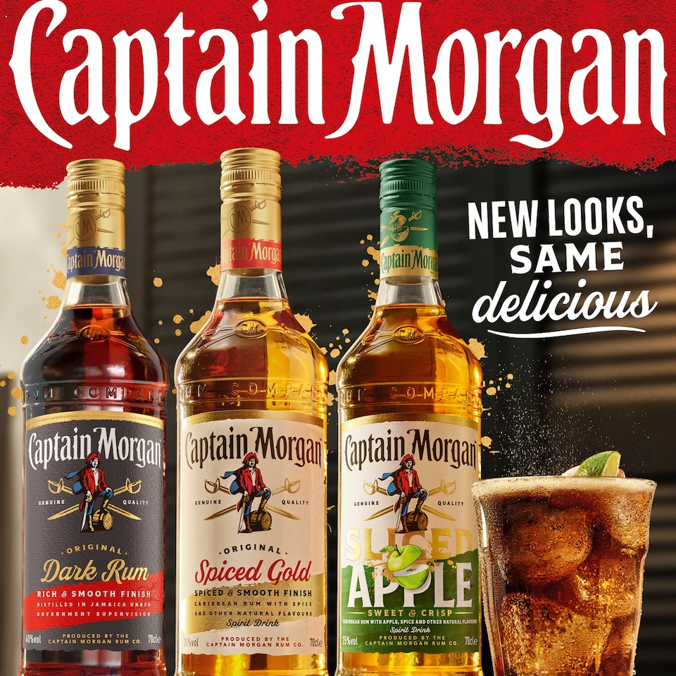image 1 of Captain Morgan Sliced Apple Spiced Rum Based Spirit Bottle 25% 70Cl