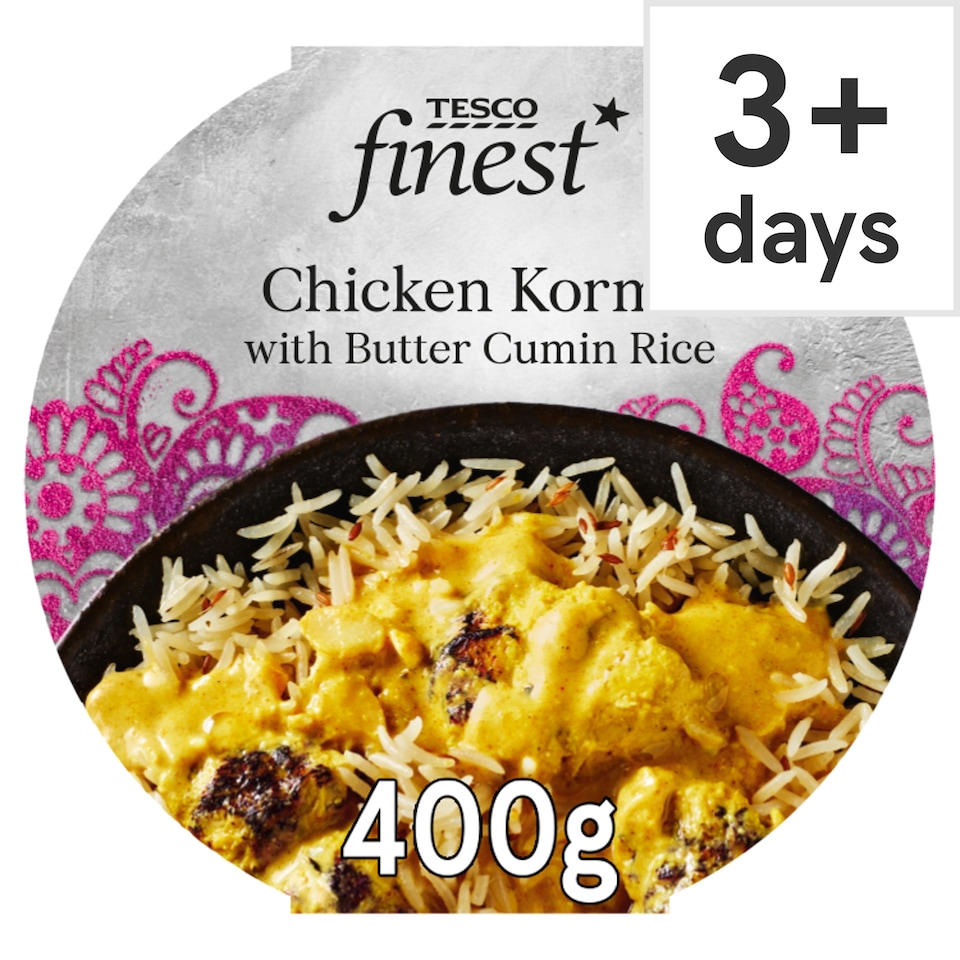 Tesco Finest Chicken Korma with Butter Cumin Rice 400g