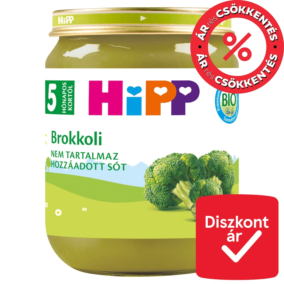 HiPP bio brokkoli főzelék babáknak 5 hónapos kortól 125 g