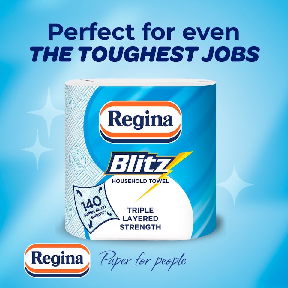 image 1 of Regina Blitz Kitchen Roll 140 Supersized Sheets 2 Roll