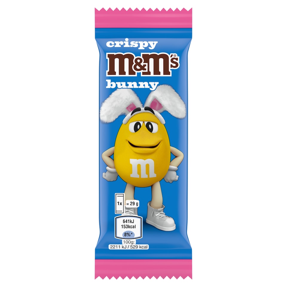 image 1 of M&M's Crispy Bunny Milk Chocolate with Cream Filling and Crunchy Pieces with Minis Dragées 29 g