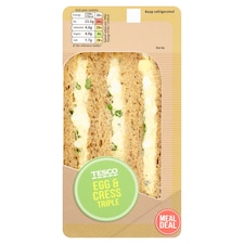 Tesco Egg & Cress Sandwich Triple