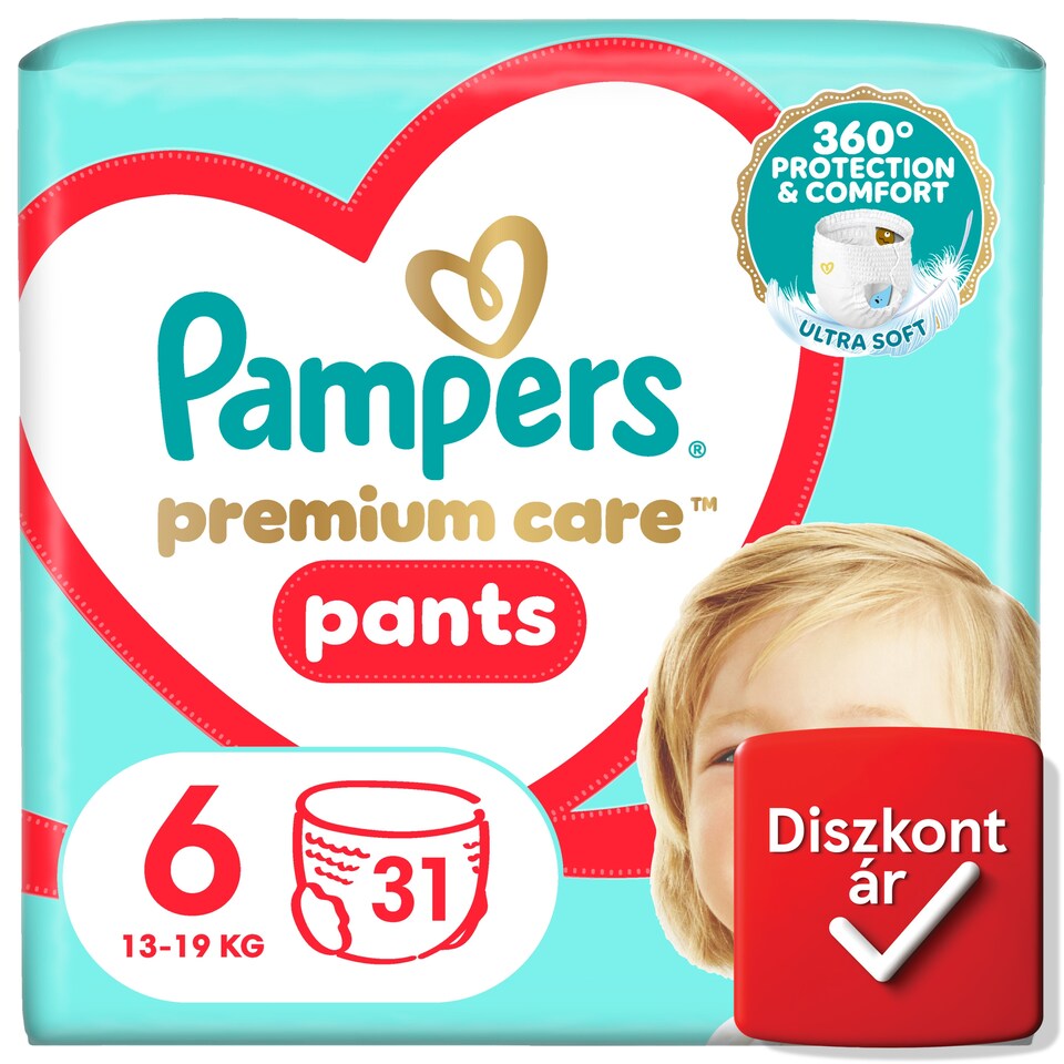Pampers Premium Care Bugyipelenka, Méret: 6, 31 db, 13kg-19kg  1. kép