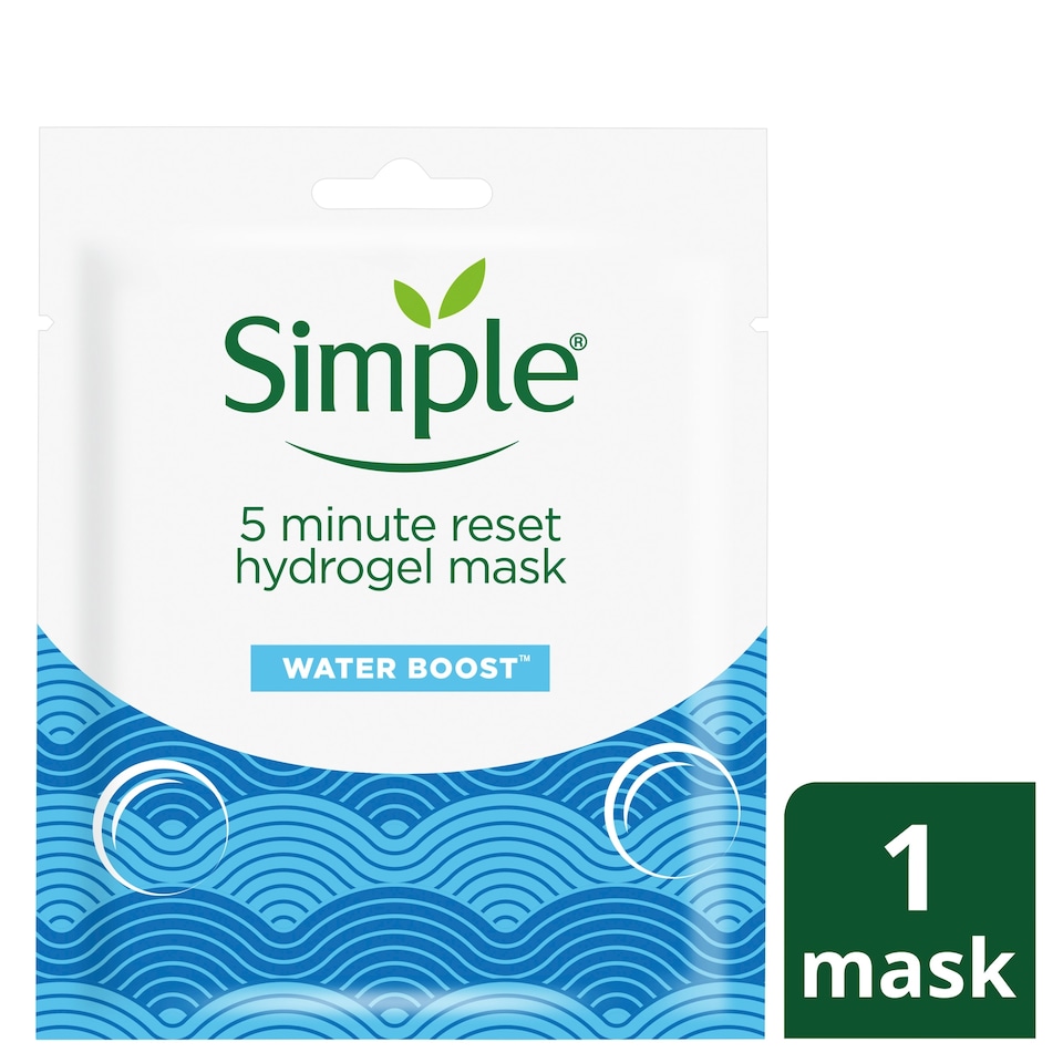image 1 of Simple Water Boost 5-Min Reset Hydrogel Mask