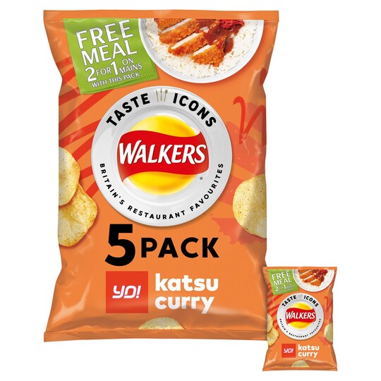 Walkers Yo! Katsu Curry Crisps 5X25g Tesco Groceries