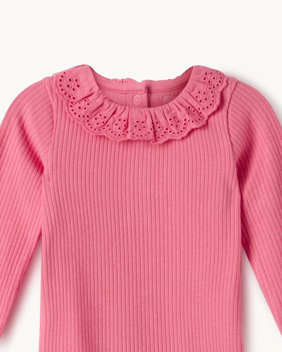image 1 of F&F Baby Cotton Rich Printed Tops in Berry
