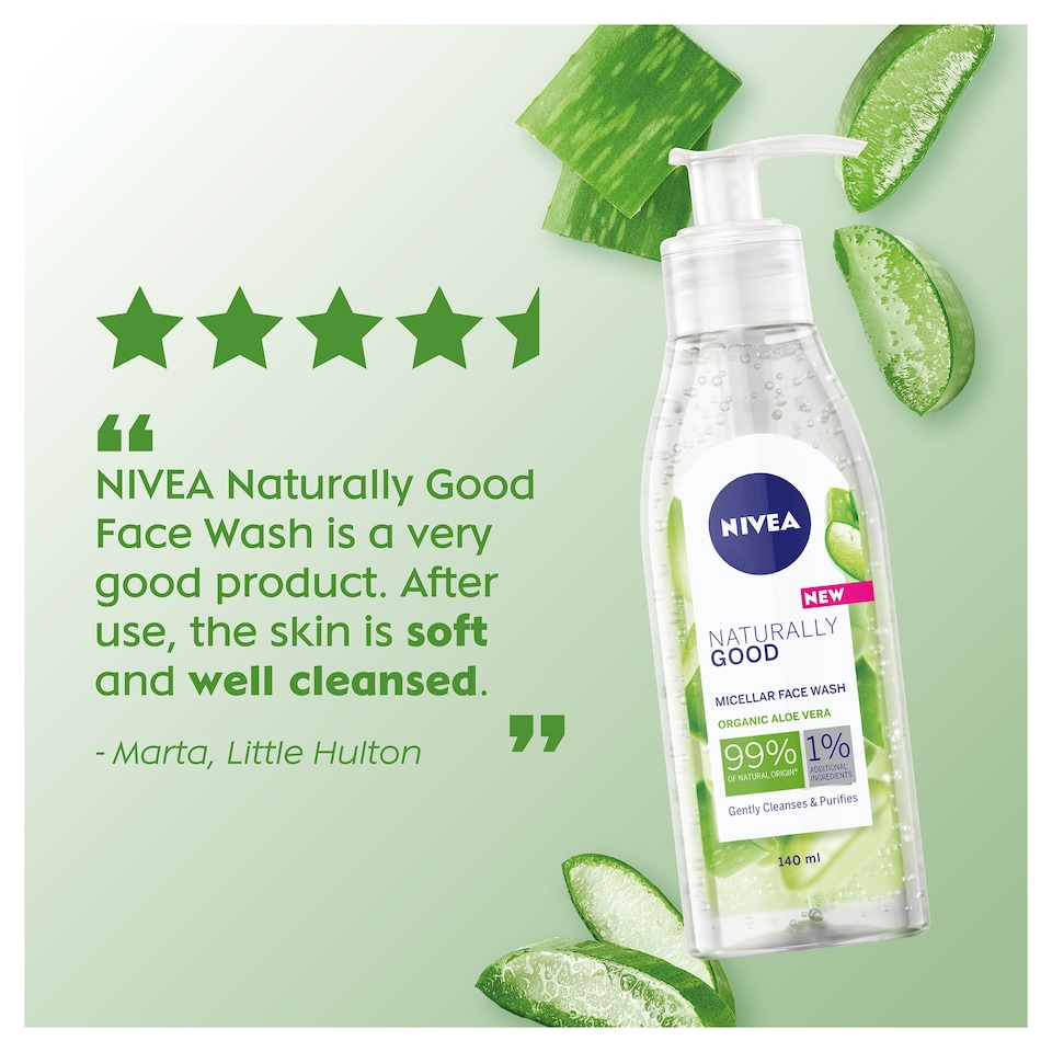 image 1 of Nivea Naturally Good Micellar Face Wash 140Ml