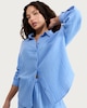 image 2 of F&F Pure Cotton Double Cloth Long Sleeved Shirt in Blue