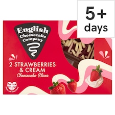 English Cheesecake Company 2 Strawberries & Cream Cheesecake Slices 180g