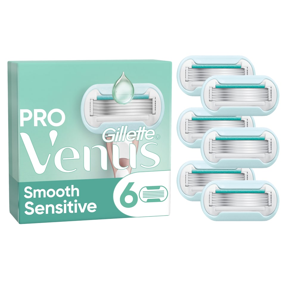 image 1 of Gillette Venus Pro Smooth Sensitive Replacement Blades 6 Pack