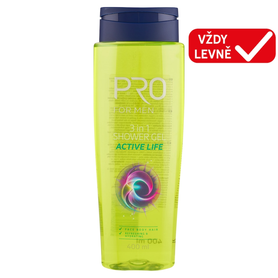 Tesco Pro Formula For Men Active Life 3 in 1 Shower Gel 400ml