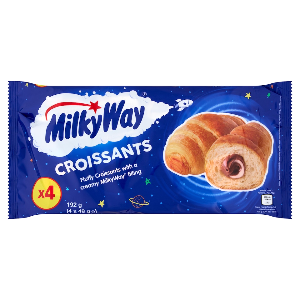 Milky Way croissant tejkrémmel és csokoládékrémmel töltve 4 x 48 g (192 g)