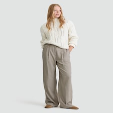 The F&F Edit Checked Wide Leg Trousers in Brown