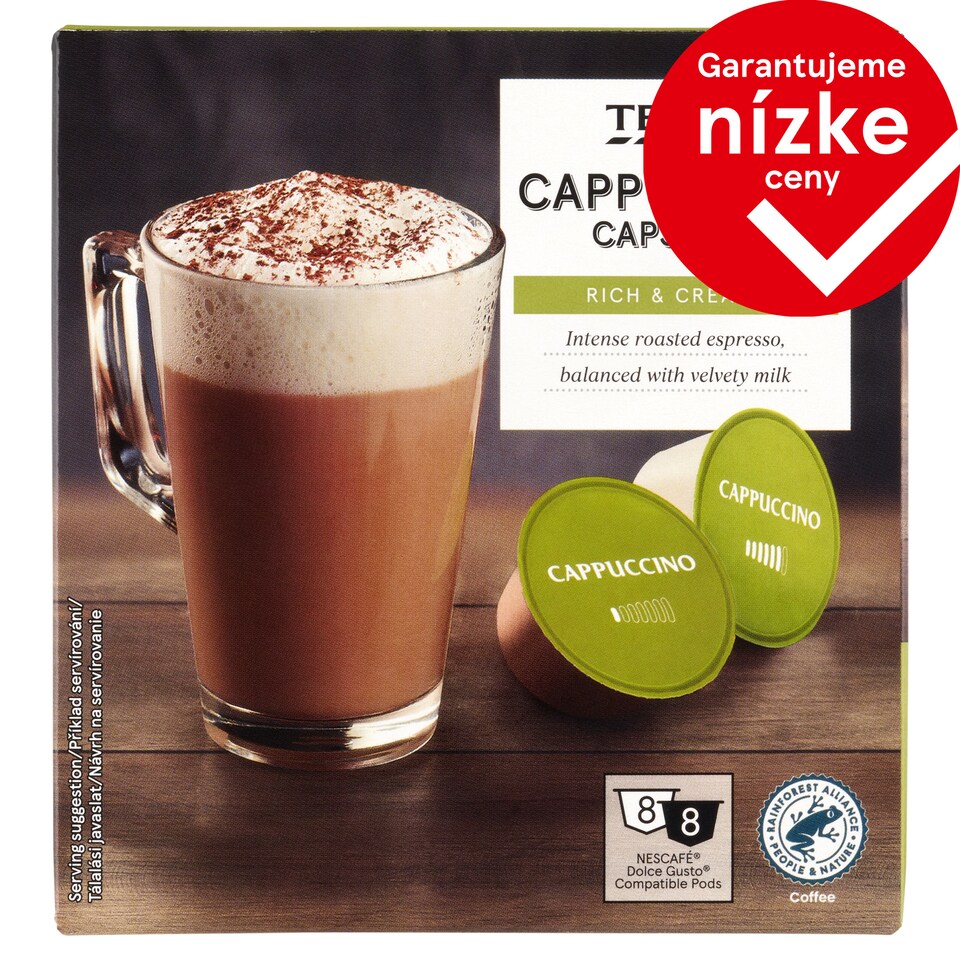 Tesco Cappuccino Capsules 8 x 7 g + 8 x 17 g (192 g)