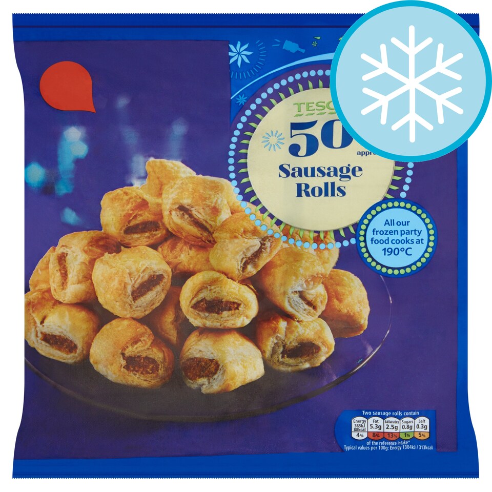 Tesco 50 Sausage Rolls 800G