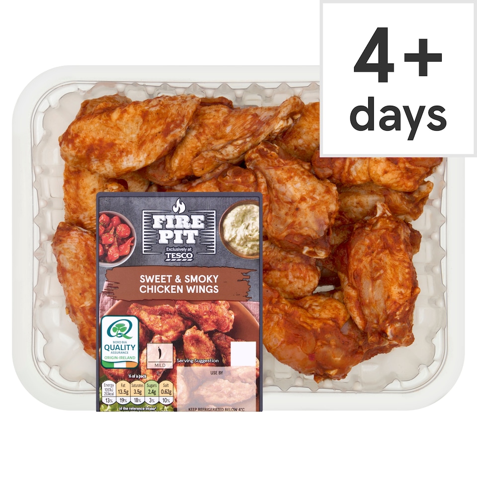 Tesco Fire Pit Sweet and Smoky Chicken Wings 500g 