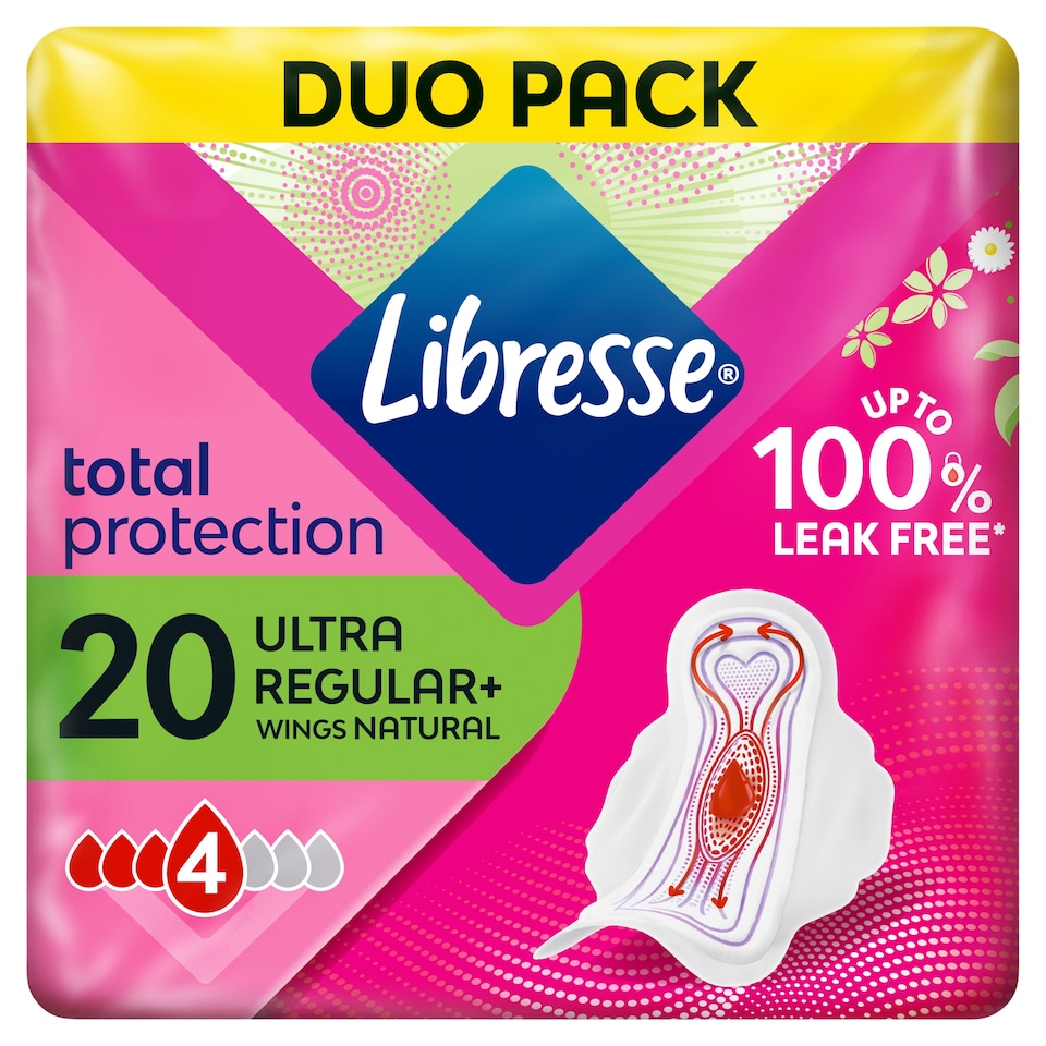 image 1 of Libresse Ultra Regular+ Total Protection Sanitary Pads with Aloe Vera 20 pcs