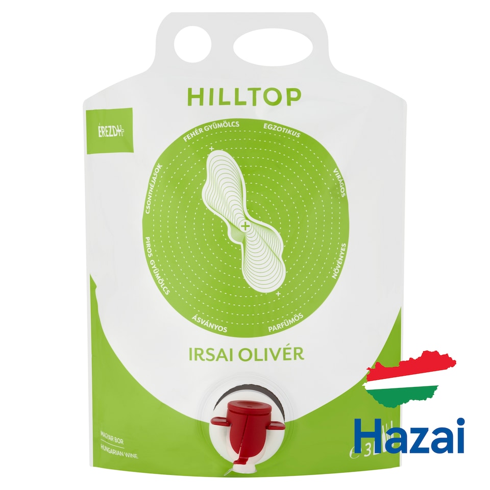 Hilltop Bortarisznya Dunántúli Irsai Olivér száraz fehérbor 11% 3 l  1. kép