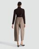 image 3 of F&F Pleated Belted Barrel Leg Trousers in Brown