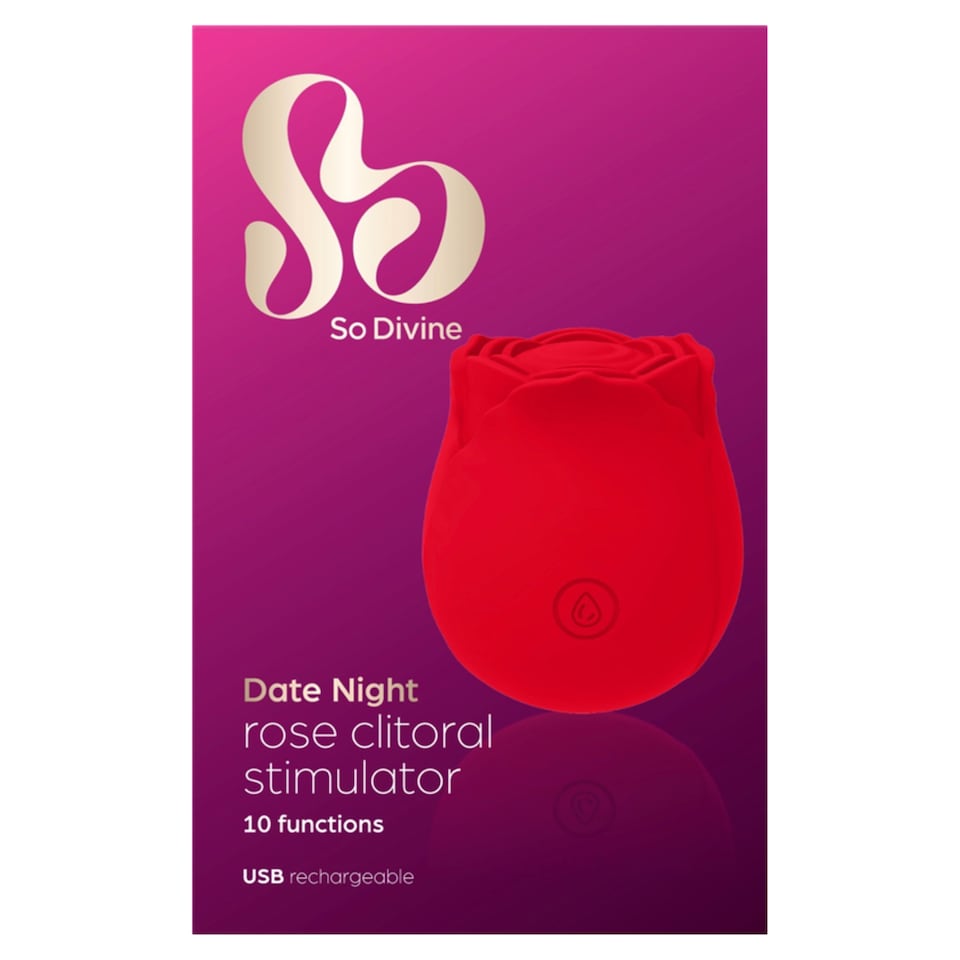 image 1 of So Divine Date Night Rose Clitoral Stimulator USB Rechargeable 10 Fuctions.