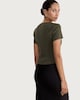 image 3 of F&F Square Neck Buttoned Short Sleeved Top in Olive
