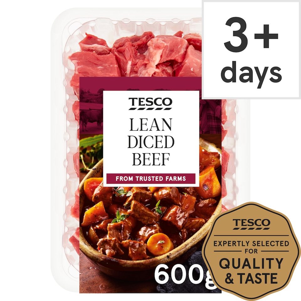 Tesco Lean Diced Beef 600G