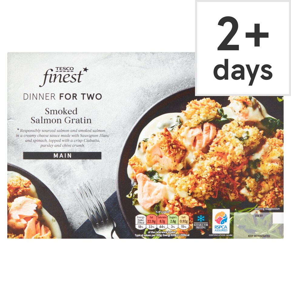 Tesco Finest Dinner For Two Salmon Gratin 400G Tesco Groceries