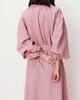 image 2 of F&F Striped Puff Sleeved Midi Dress in Pink