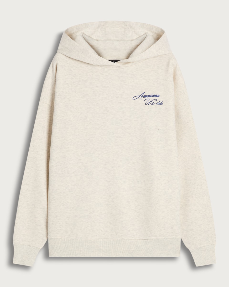 OH ME OH MY Cotton Rich Americana U.S. State Hoodie in Grey Marl