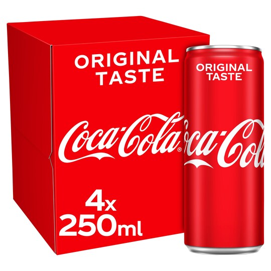 Coca Cola Coke Classic 4X250ml Tesco Groceries