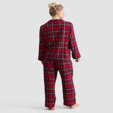 F&F Check Woven Matching Family Christmas Button Through Pyjamas in Red