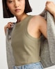 image 1 of F&F Cotton Rich Ribbed Racer Vest in Green