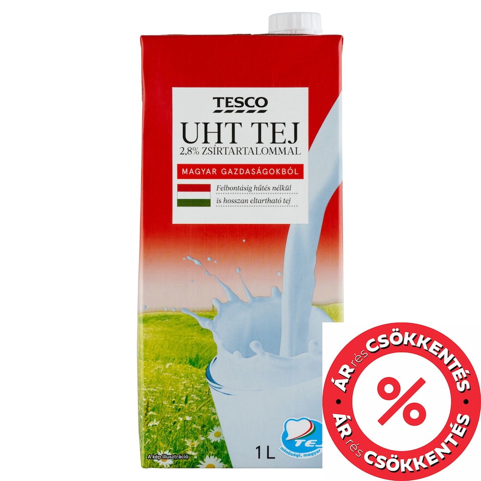 Tesco UHT Semi-Fat Milk 2,8% 1 l