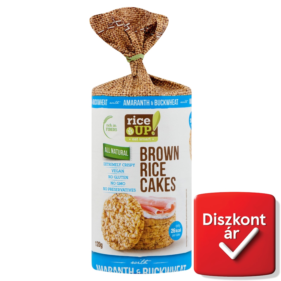 RiceUp! Eat Smart teljes kiőrlésű puffasztott rizs hajdinával és amaránttal 120 g  1. kép