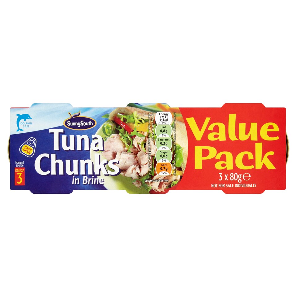 Sunny South Tuna Chunks In Brine Triple Pack 3X80g