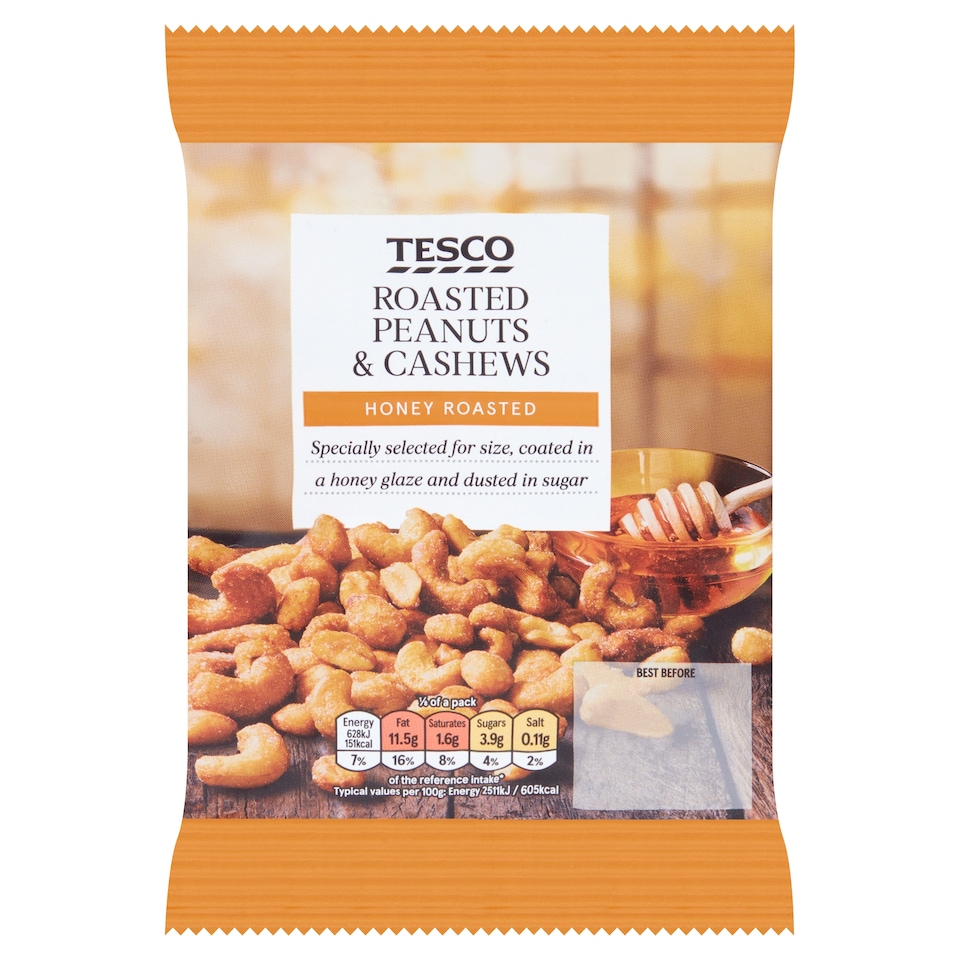 Tesco Honey Roast Peanuts & Cashews 200G