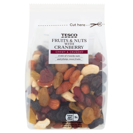 Tesco Fruit & Nut Mix With Cranberry 300G Tesco Groceries